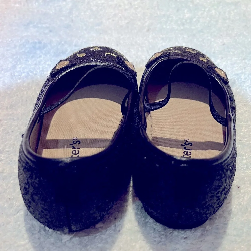 Carter’s Girls Sparkly Black Cat Shoes - Size 7